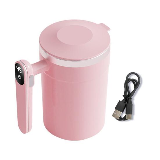 Automatic Magnetic Stirring Mug Rechargeable Blender Cup with Detachable Stirrer Portable Electric Mixing Mug for Hot Protein Shakes Coffee Tea