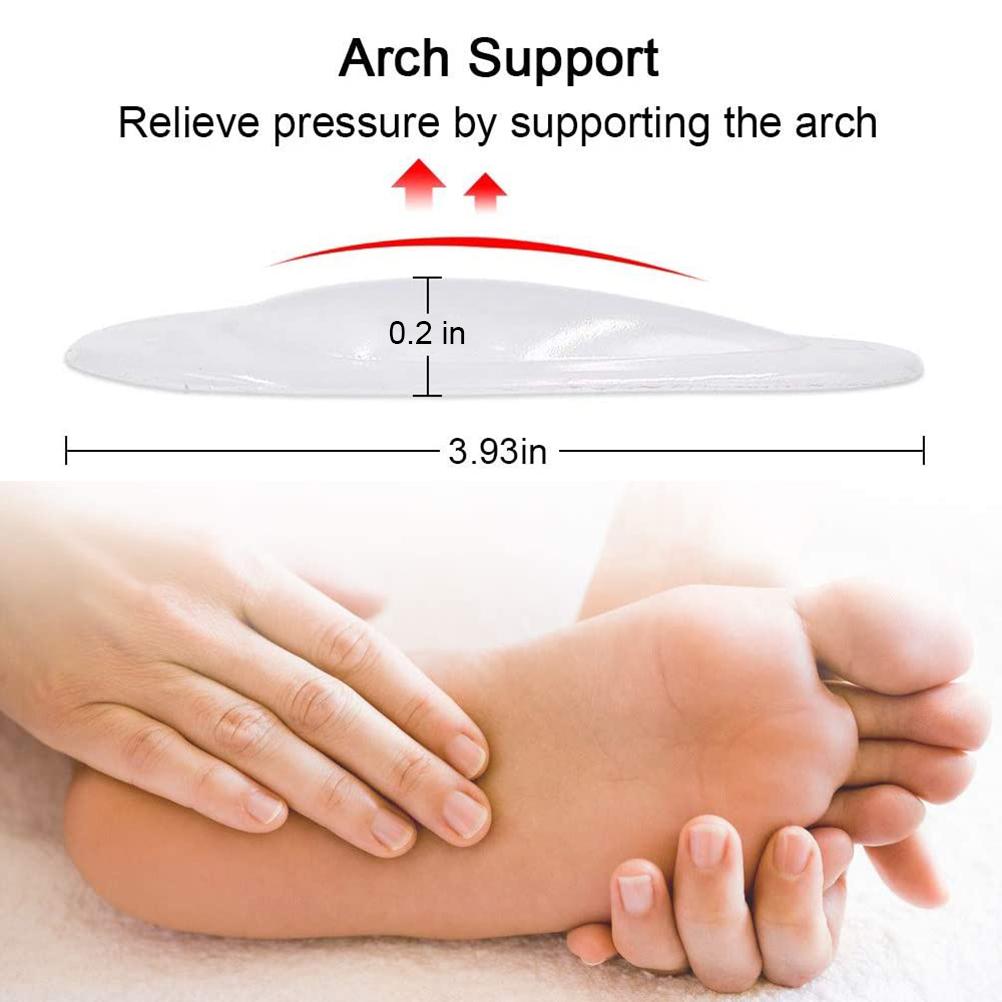 Унисекс Гелевые Подушечки для Поддержки Свода Стопы Клейкие Стельки для Обуви Подушечка Снимает Давление