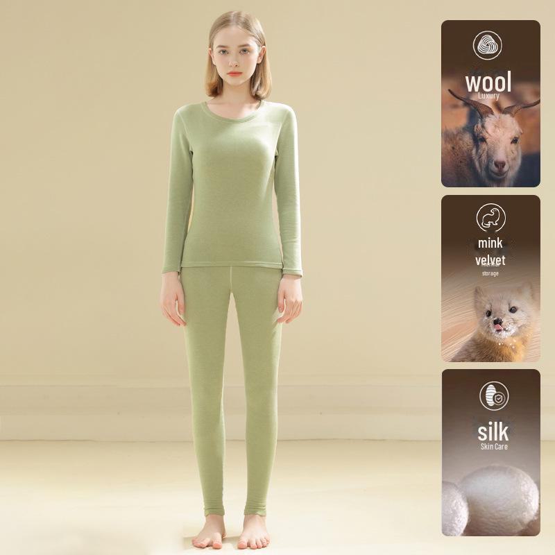 Комплект термобелья унисекс - шерсть, шелк тутового шелкопряда, бархат норки - идеально подходит для осени и зимы