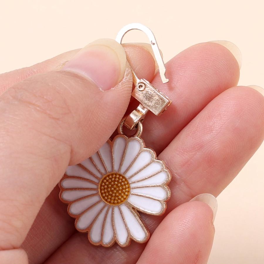 5 шт. съемные сменные ломтики на молнии, головка с замком, без инструментов, пальто, одежда, ломтики головы с подвеской, маленькая ромашка