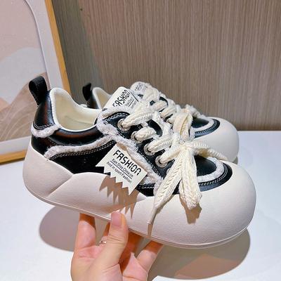 Уродливые милые туфли с большой головой и хлебом на толстой подошве, повседневная обувь для женщин, универсальные, настоящие, мягкие, кожаные туфли для женщин