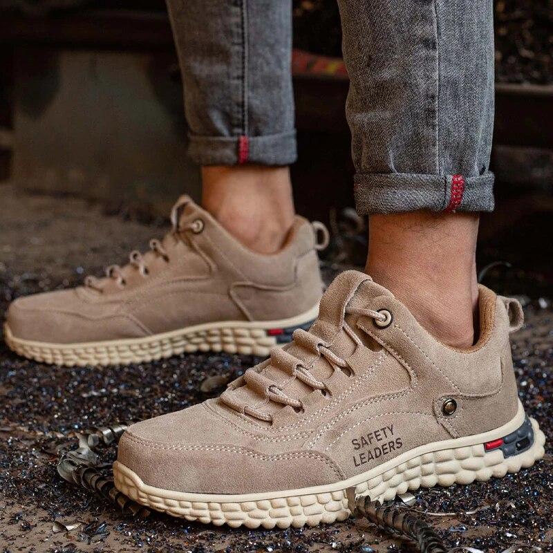 Обувь из натуральной кожи. Защитные ботинки. Туфли со стальным носком. Мужская рабочая обувь. Неразрушимые кроссовки. Рабочая защитная обувь. Легкие защитные ботинки.