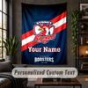 Personalized Wall Tapestry,Sydney Roosters Custom Text, Soft Fabric Wall Art For Indoor Decoration