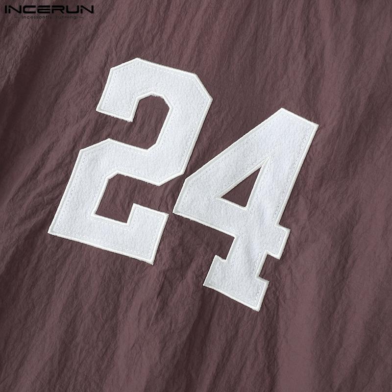 INCERUN Мужские свободные топы с капюшоном и длинным рукавом с вышитыми буквами