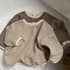 GL-Kids Korean Spring Striped Edge Sweater - Unisex Baby Loose Long-Sleeve Pullover