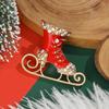 Fashion Christmas Skates Brooch Diamond Enamel Oil Drip Jewelry Temperament Versatile Suit Corsage