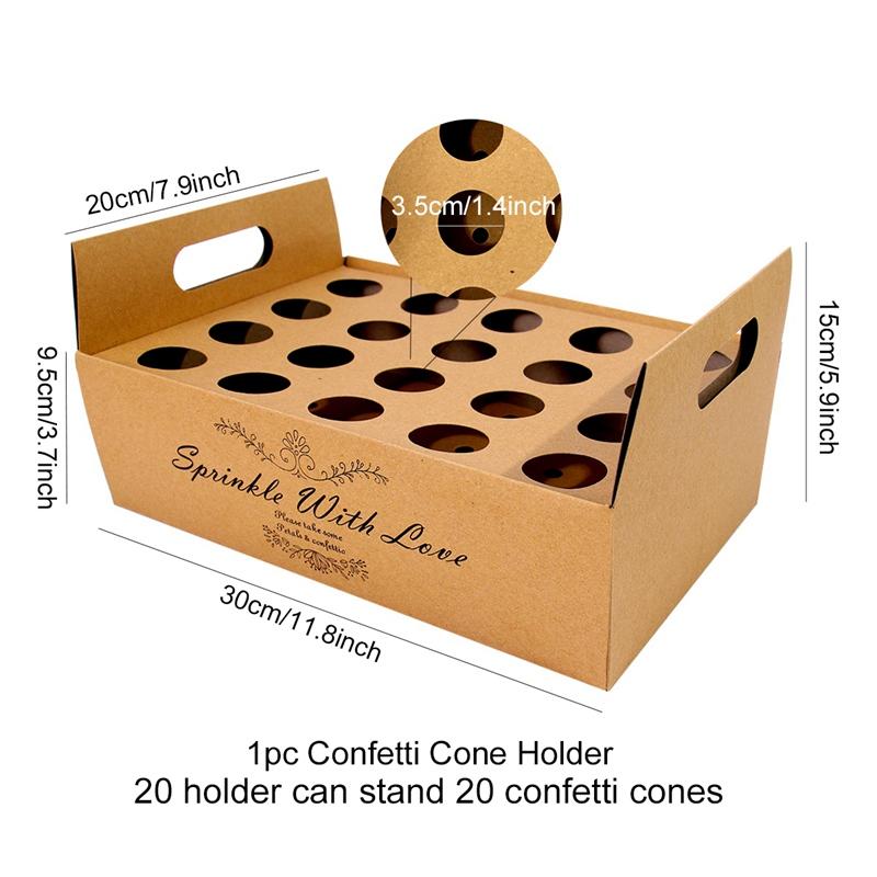 Свадебный поднос из крафт-бумаги, конус конфетти, подставка, подставка для свадебного украшения, цветочные конусы конфетти, держатель для свадебной бумаги в деревенском стиле