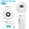 PATIKIL Roller Skate Wheel Set 8pcs 58mm 82A Light Up Skateboard Cruiser Wheel Set with Bearing Track Tool Kit for Outdoor Double Row Skating White