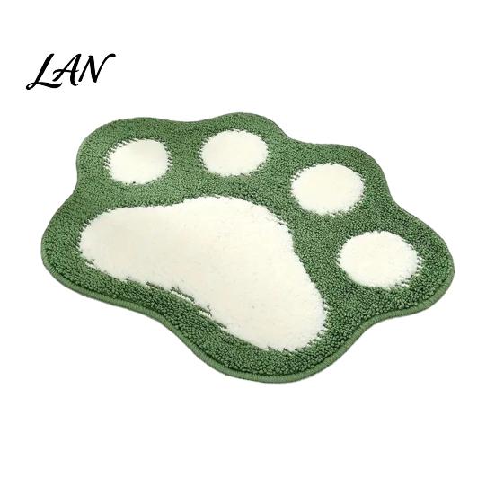 Decorative Cat Paw Mat Bath Mat, Non-Slip Soft Fluffy Rug, Absorbent Thickened Washable Cute Area Rug for Entrance Bathroom Bedroom Water Door