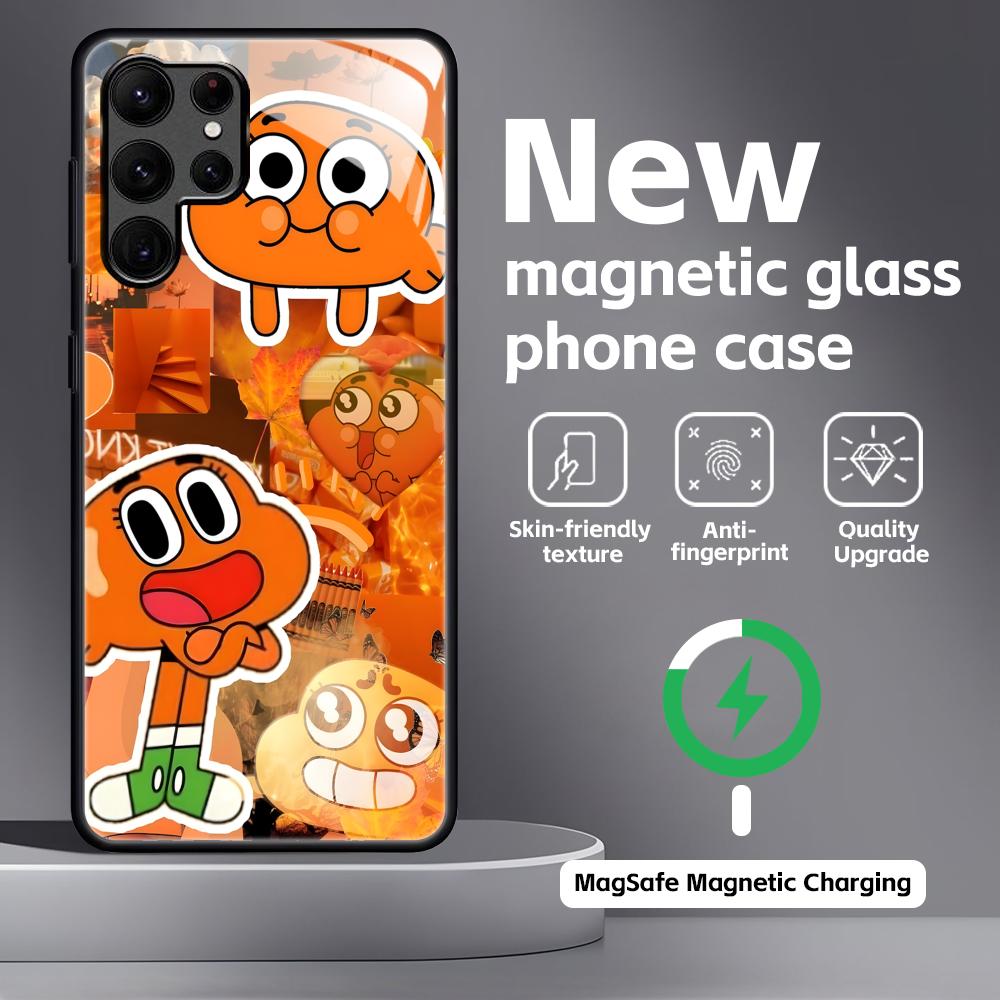 The Amazing World of Gumball Phone Case For Samsung S25 S24 S23 S22 S21 S20 Plus Ultra Note20 Glass Magnetic Case