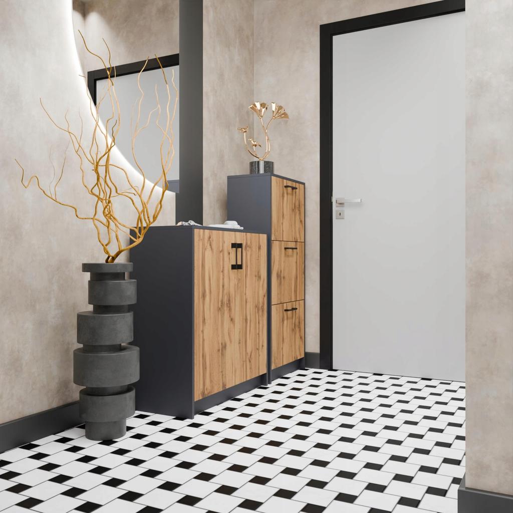 Chest Of Drawers 2D Grafit-Wotan Two-Door Cabinet Anthracite Rob
