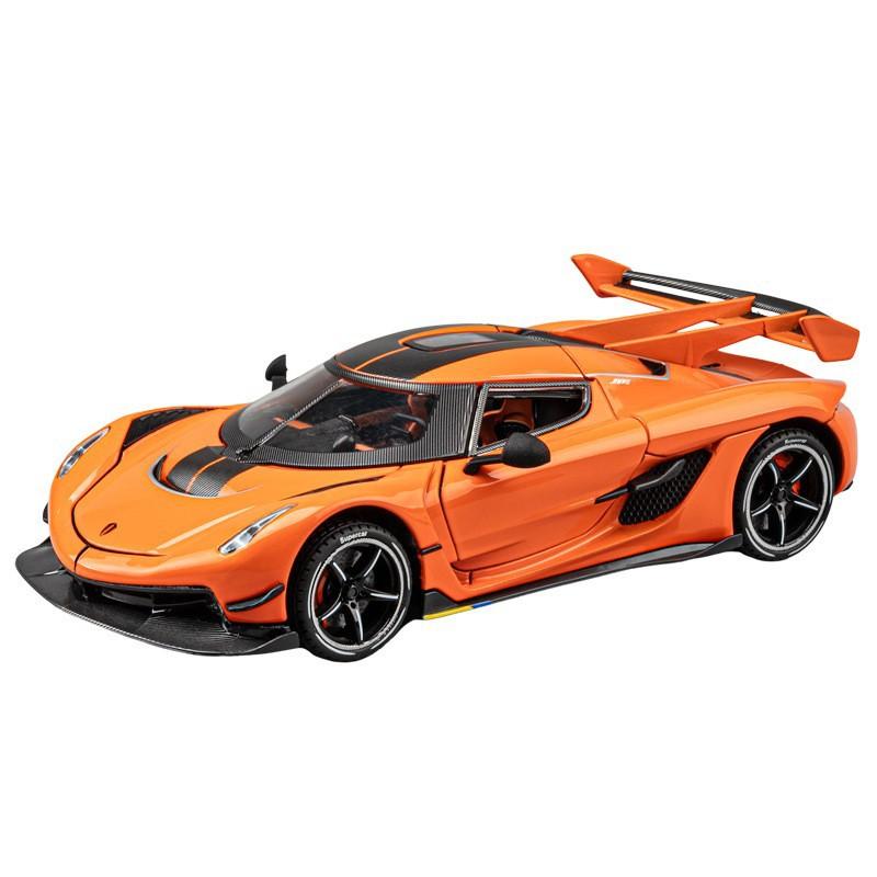 1/24 Koenigsegg Jesko Attack Alloy Sports Car Model Diecast Metal Racing Car Model Simulation Sound and Light Children Toy Gift