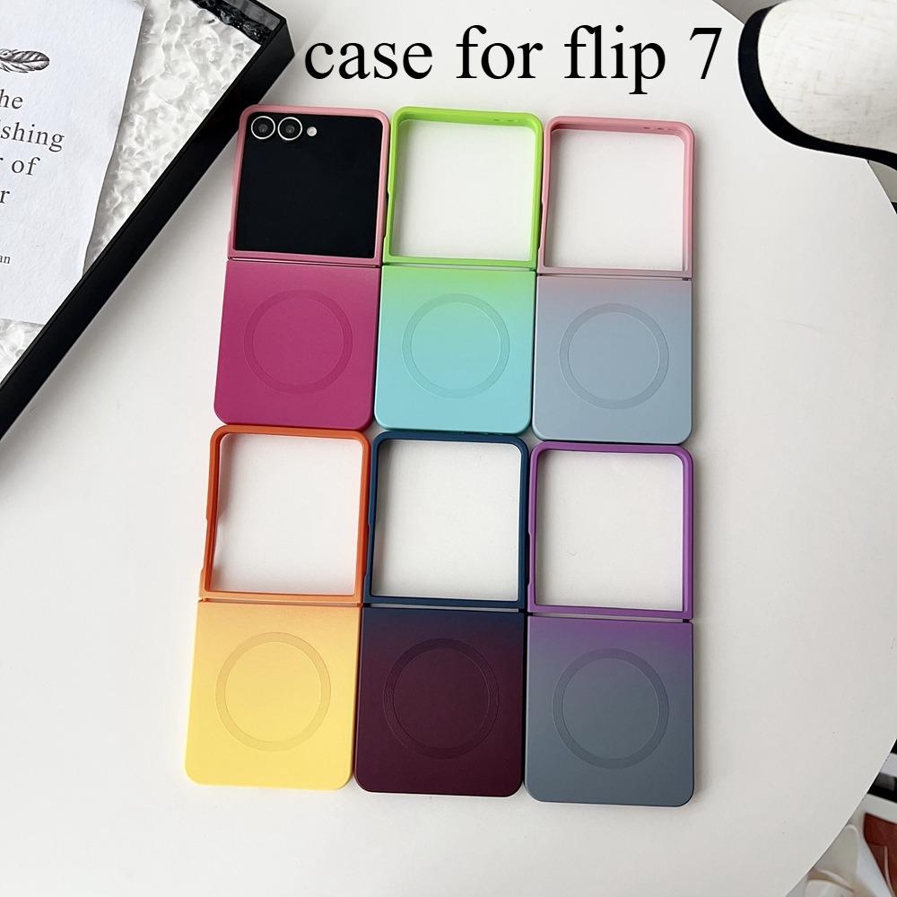 Чехол-книжка Flip 7 SE магнитный Беспроводная зарядка Градиентный для Samsung Z Flip 6 Galaxy Z Flip 7 6 3 4 flip6 flip7 Силиконовый чехол