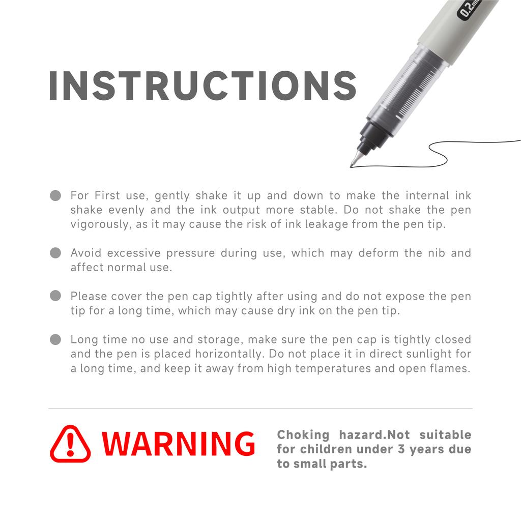 LANGUO 0.2/0.5mm Nib Size Pigment Liner Gel Pens Anti-smudge Water Resistant Fineliner Pens Stationery School Office Supplies