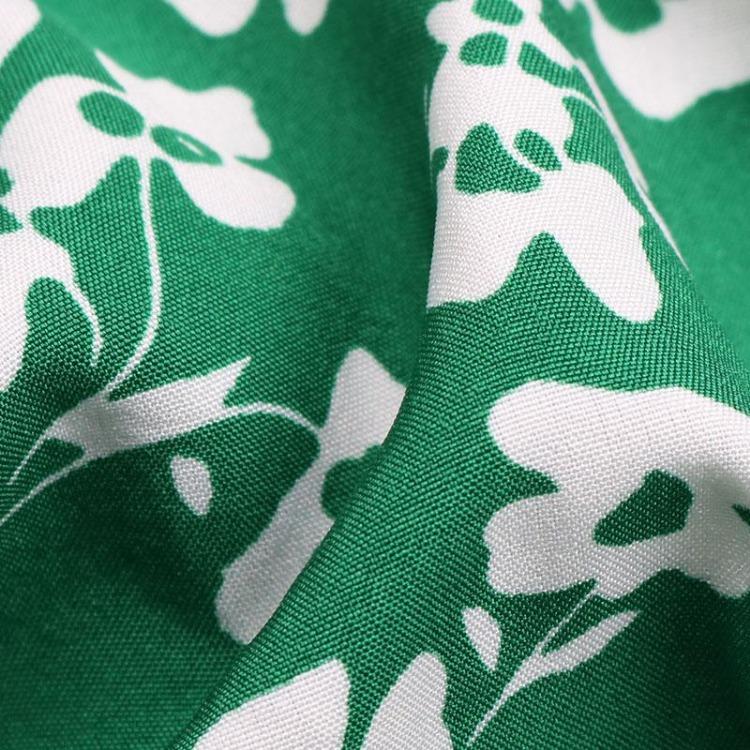 Женское летнее зеленое платье с цветочным принтом, плиссированное, с коротким рукавом, с круглым вырезом, на шнуровке