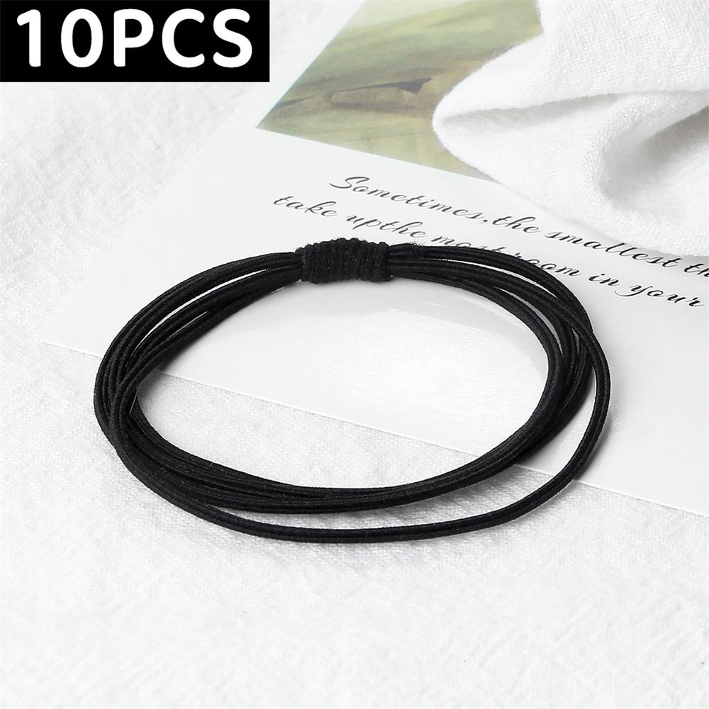 10 шт. Простые многослойные резинки для волос Женские базовые однотонные резинки Аксессуары для волос Повязка-держатель Скранчи Подарок для девочки