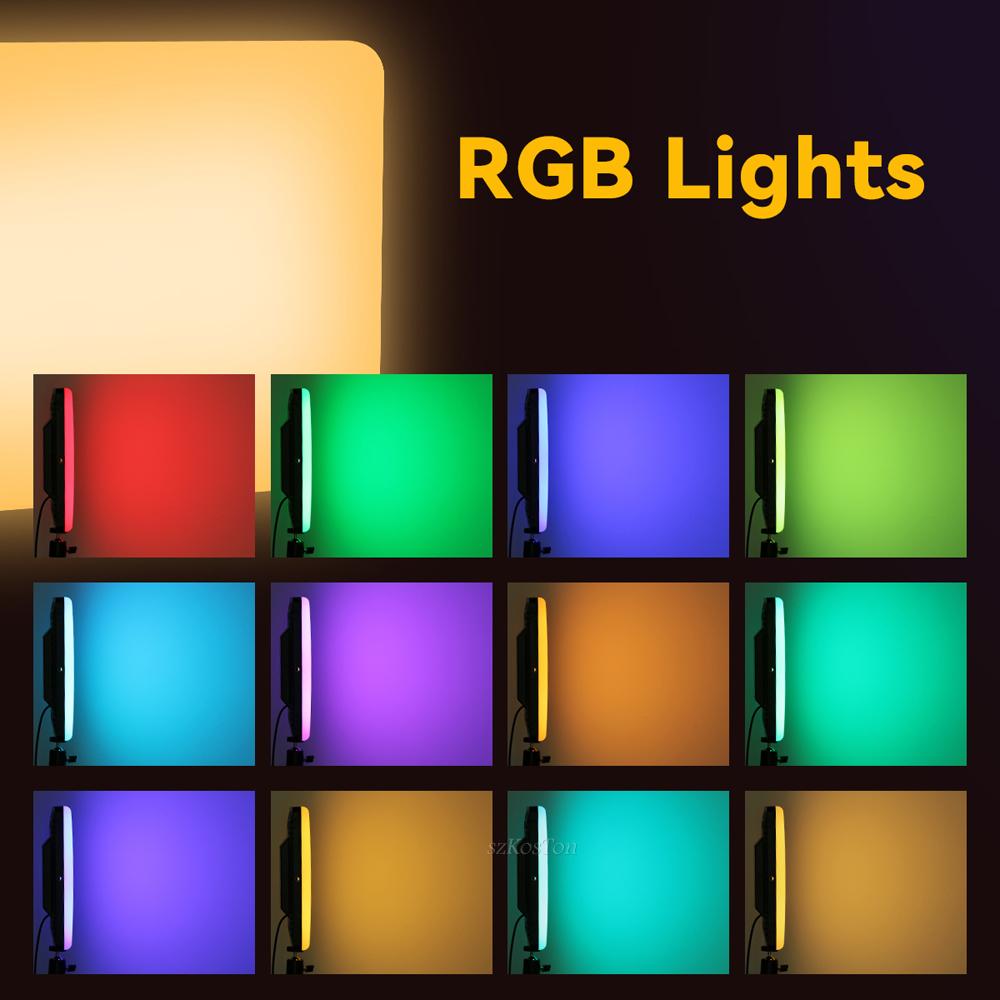 RGB светодиодная панель для фотосъемки и видеосъемки, комплект ламп для фотостудии со штативом для прямой трансляции на YouTube и Tiktok