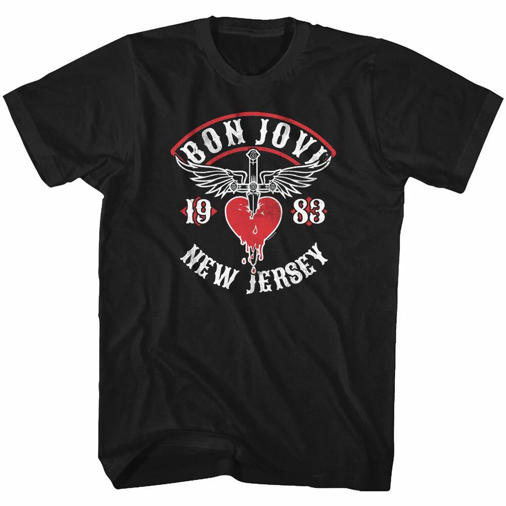 Bon Jovi New Jersey 1983 Мужская футболка Мерч Рок-музыки