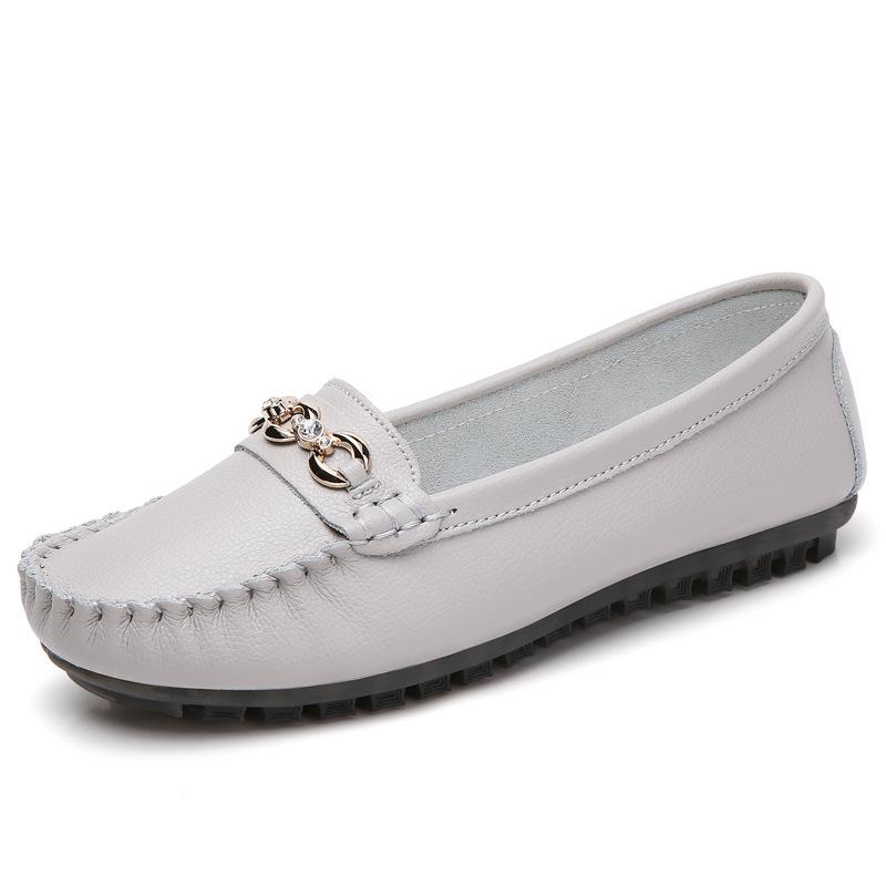 Женские туфли на плоской подошве, модные, с круглым носком, на низком каблуке, повседневные, большого размера, без застежек, весна-осень, однотонные женские туфли на плоской подошве