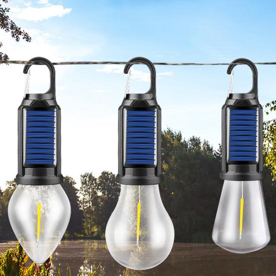 1/2/3Pcs Solar Camping Light 3 Modes Adjustable Waterproof USB Rechargeable Super Bright Outdoor Hiking Tent Hanging Bulb Lamp Emergency Lantern