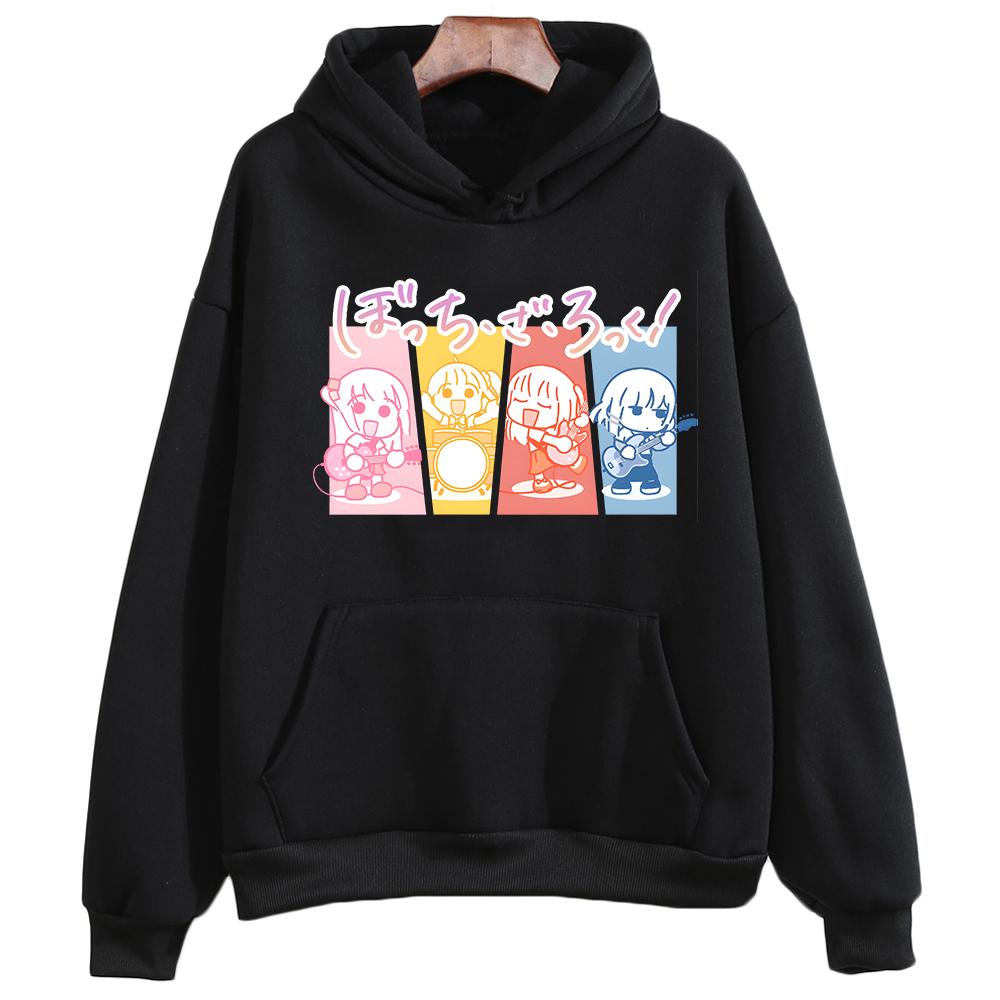 BOCCHI THE ROCK! Hitori Gotou Graphic Hoodies Cartoon Vintage/retro Anime Clothes Sweatshirt Sense of Design Women/men Fleece
