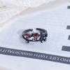 Темная Серия Персонализированное Модное Крутое Кольцо с Открытым Дизайном Любовь Неправильной Формы Инкрустировано Цирконами Панк Ретро Высококлассное Кольцо Женское
