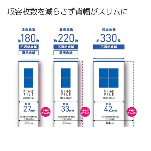 KOKUYO File Ring File Slim Style A4 330 Sheets Gray F-URF440DM