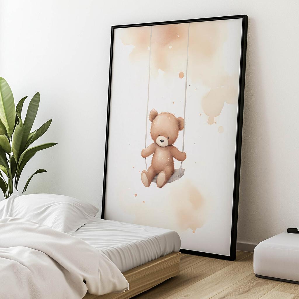 Miś Na Huśtawce Miś Na Huśtawce, 70X100 Cm, Bez Ramy, Papier Matowy 230 Gsm