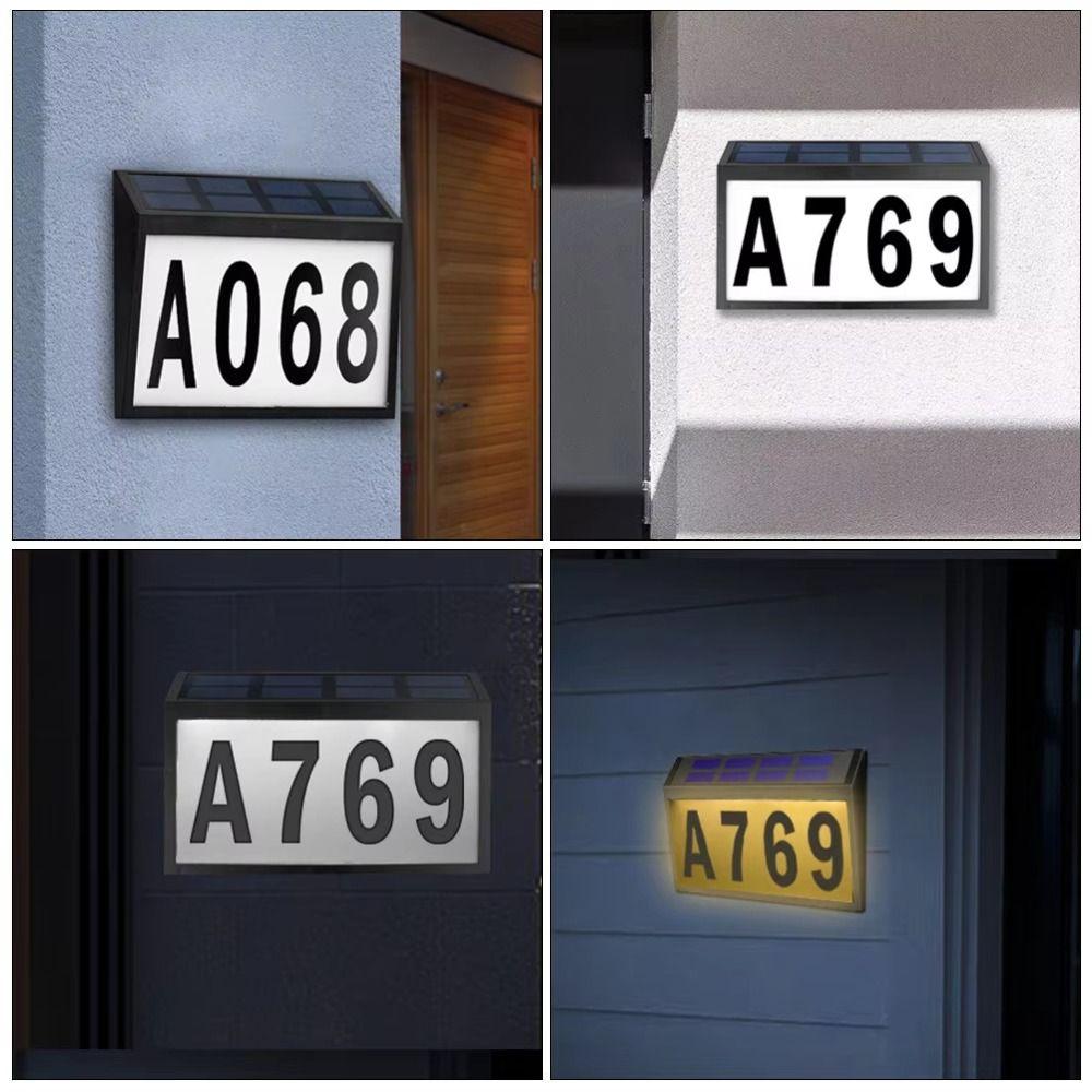 Soft Uniform LED Glow Solar LED Address Plaque Light Solar-Powered LED Light Entrance Wall