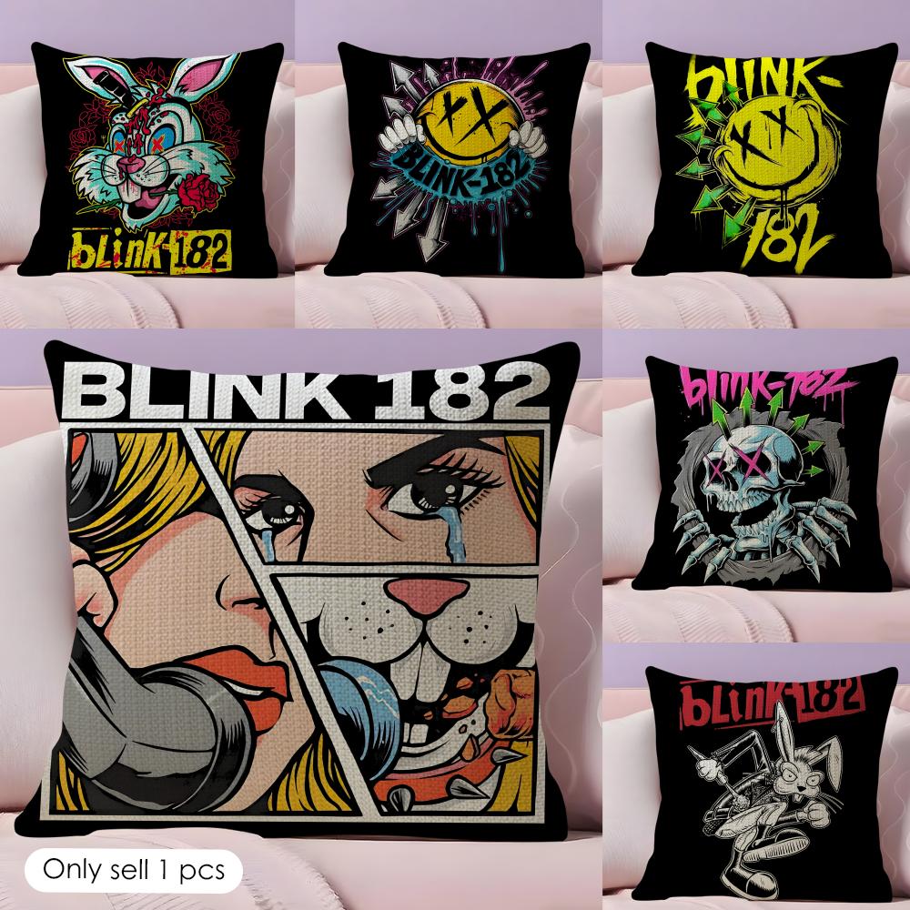 Band BBlink Cushion Cover Natural Linen Pillow Case DoubleSided Print Decorative Sofa Pillowcase Home Decor Gift