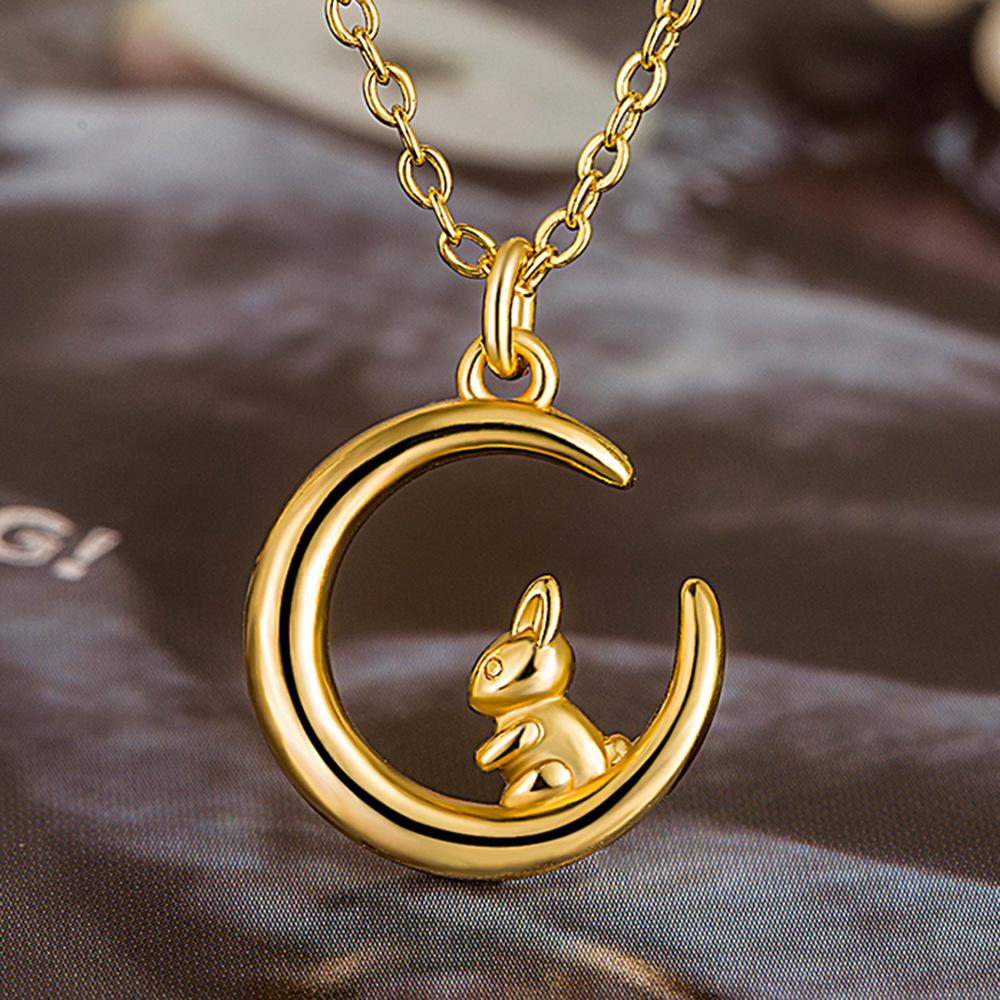 Винтажный кулон в виде кролика из песочного золота, ожерелье в виде кролика Мочизуки, эксклюзивный дизайн, легкие роскошные ювелирные изделия, подарок на женский праздник.