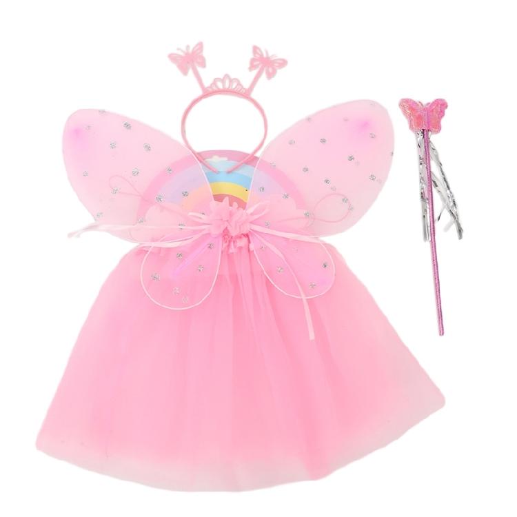 Набор костюма феи, включающий юбку, крылья феи, волшебную палочку, ободки с бабочками