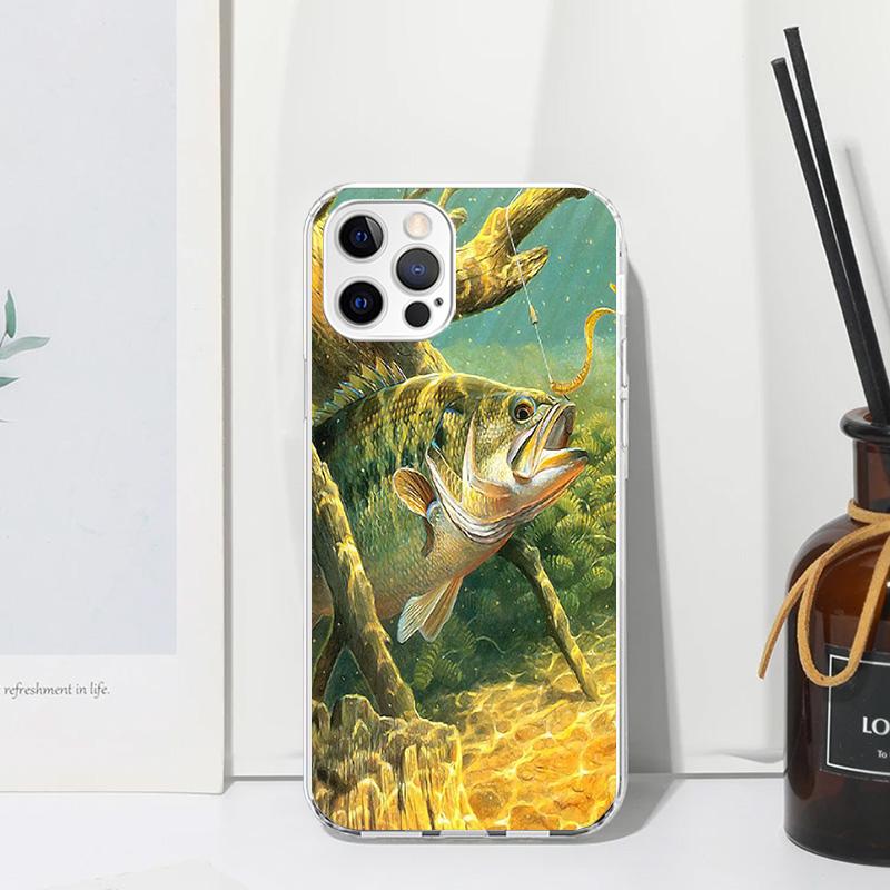 Carp Fish Fishing Rod Hook Phone Case For Iphone 17 Air 16 15 Plus 16E 14 Pro Max 13 Mini 12 11 7 8 SE Fundas Soft Back Cover 17