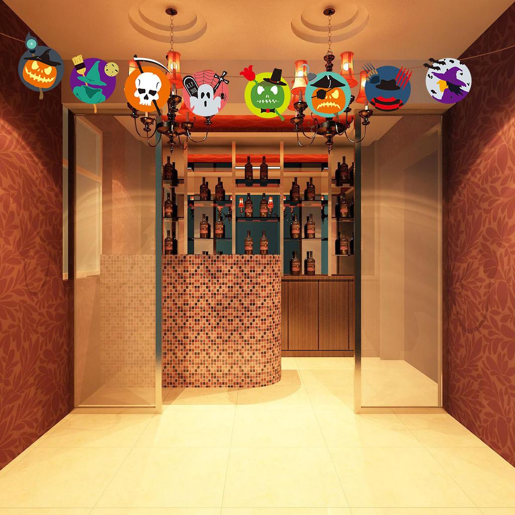 Красочные украшения для Хэллоуин-вечеринки с бумажным баннером в виде тыквы для праздничной атмосферы