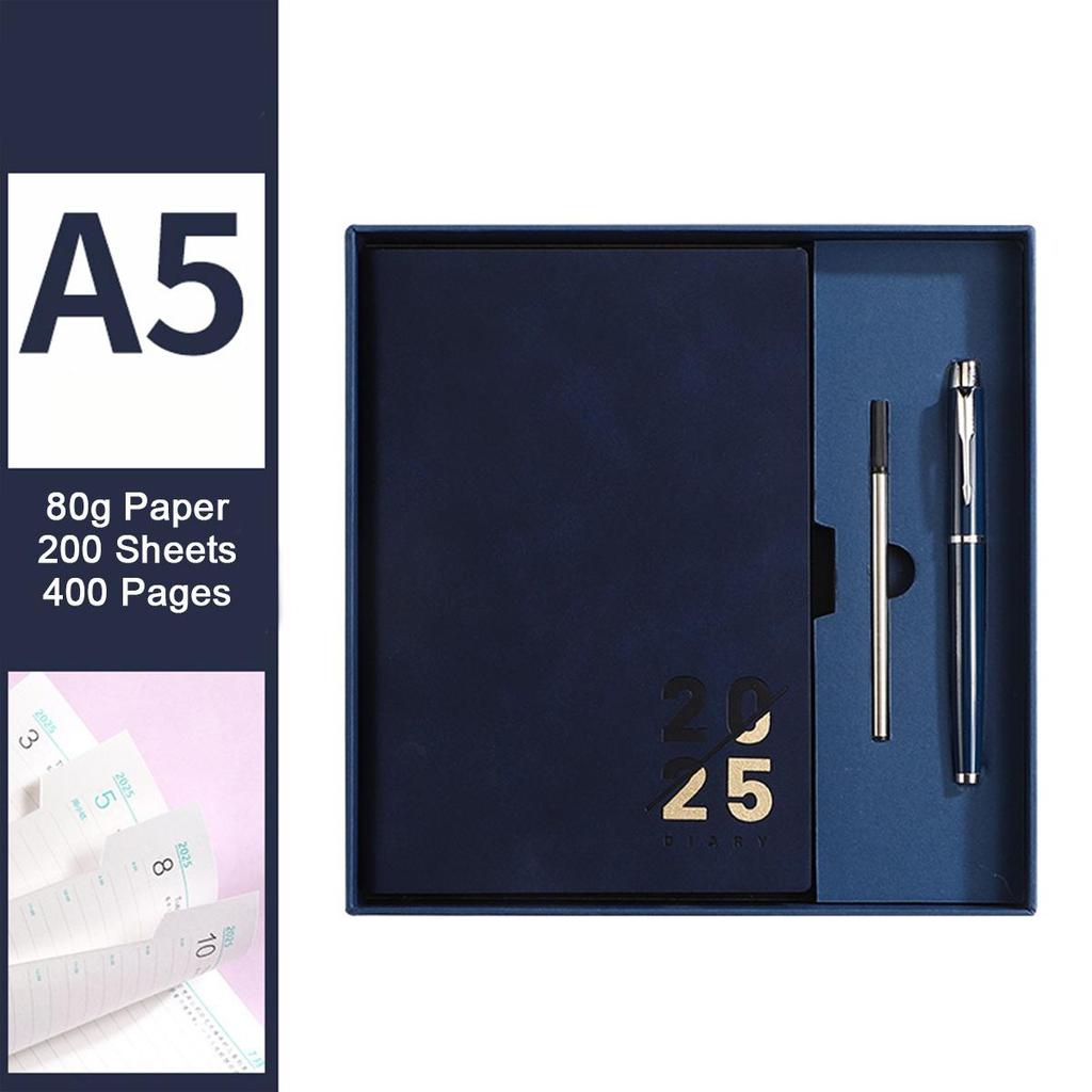 Кожаный деловой план на 2025 год формата А5, ежедневник для студентов, дневник учета на 365 дней, блокнот, памятка, 200 листов, 400 страниц