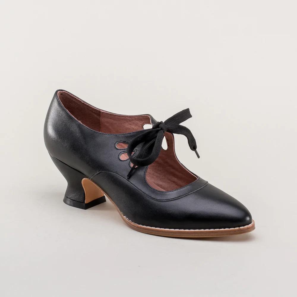 Туфли-лодочки Мэри Джейн в стиле ретро, женские, на шнуровке, на низком каблуке, в винтажном стиле, с платьем Zapatos, женские туфли-дерби с фирменным дизайном и крыльями бабочки, большие размеры