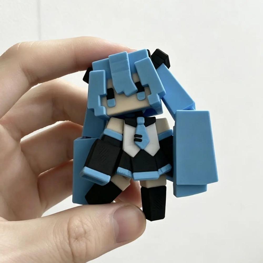 Anime Hatsune Miku Block Pendant Bag Charm Keychain for Backpack Decor Fans Gift