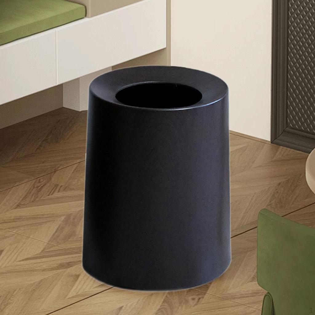 Round Trash Can Rubbish Bin Modern Decorative Paper Basket Waste for Office Indoor