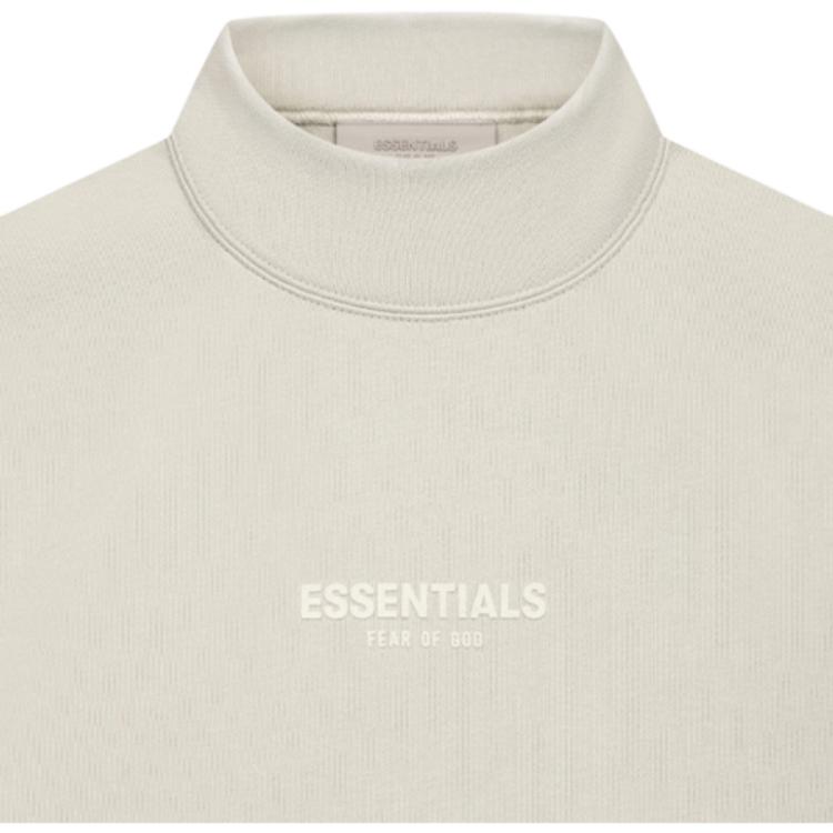Fear of God Essentials Мужская толстовка с воротником-стойкой и флисовой изнанкой SS22, свободный крой, цвет Пшеничный FOG-SS22-130