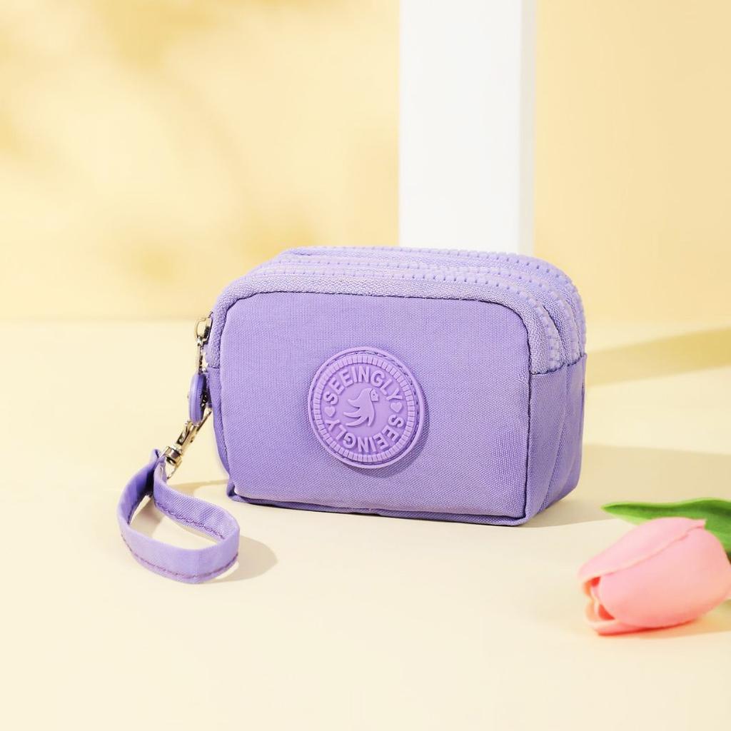 Three Layer Nylon Coin Purse Portable Wallet Women Men Waterproof Money Bags