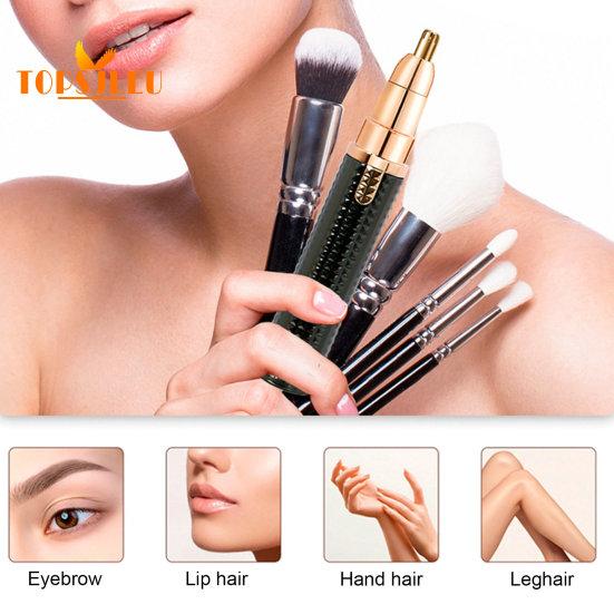 Женская бритва 3 в 1, аккумуляторная, безболезненное лезвие из нержавеющей стали, электрический триммер для бровей, носа, ног, подмышек, бикини, эпилятор для всего тела, бритва для лица