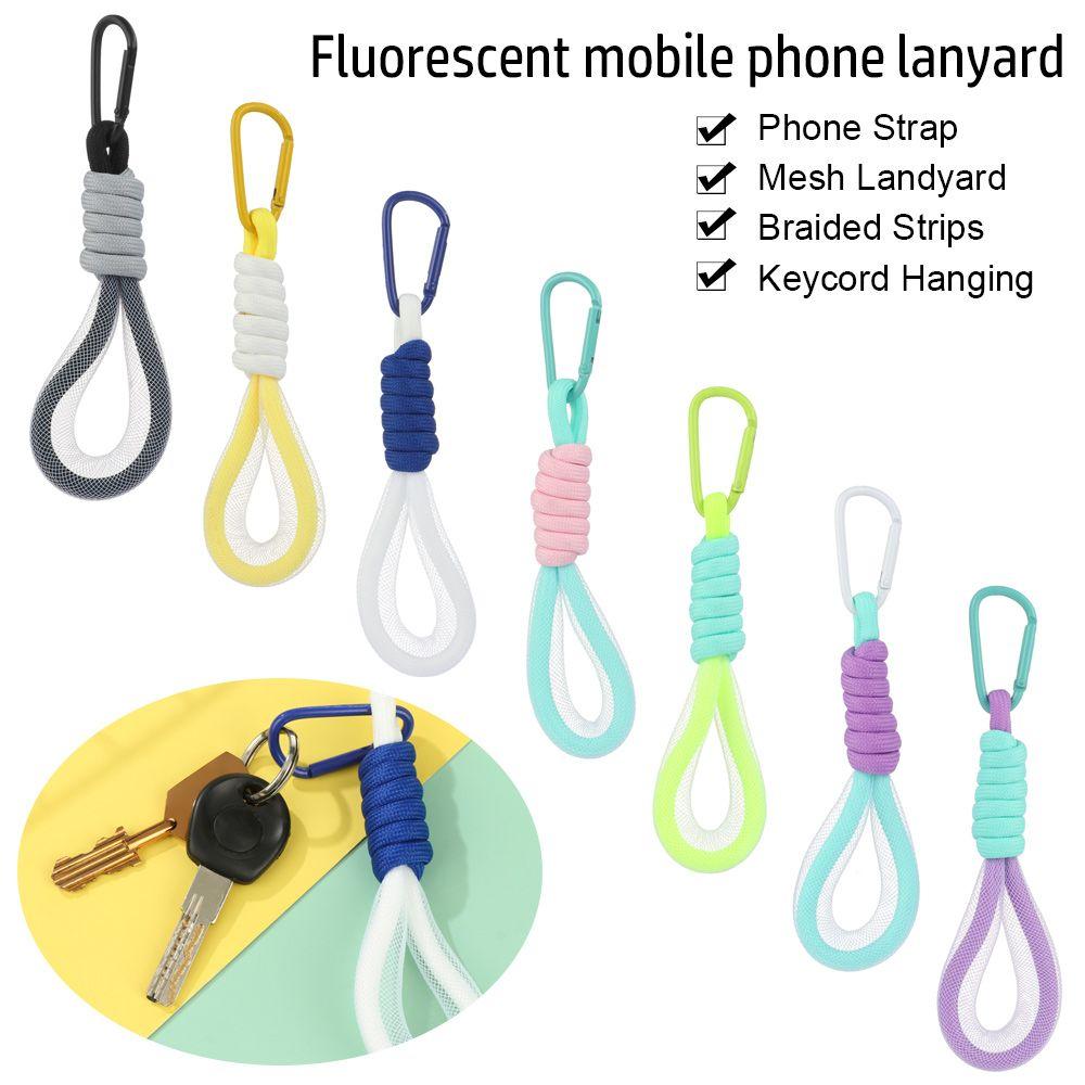 Color Trousers Accessories Keycord Hanging Braided Strips Mesh Landyard Lanyard Phone Strap