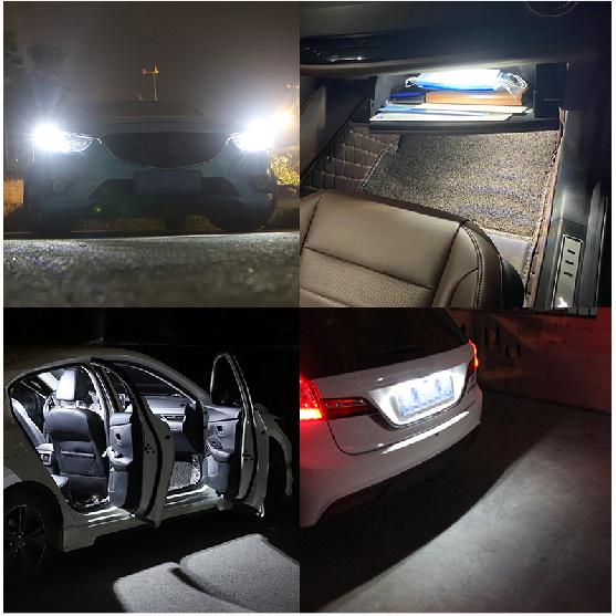 Oprah 2pcs W5W T10 LED Canbus No Error 2016SMD For Car Truck Interior Dome Lamp 194 168 Side Marker Signal Bulb White 12V Lights Dome Lights 6