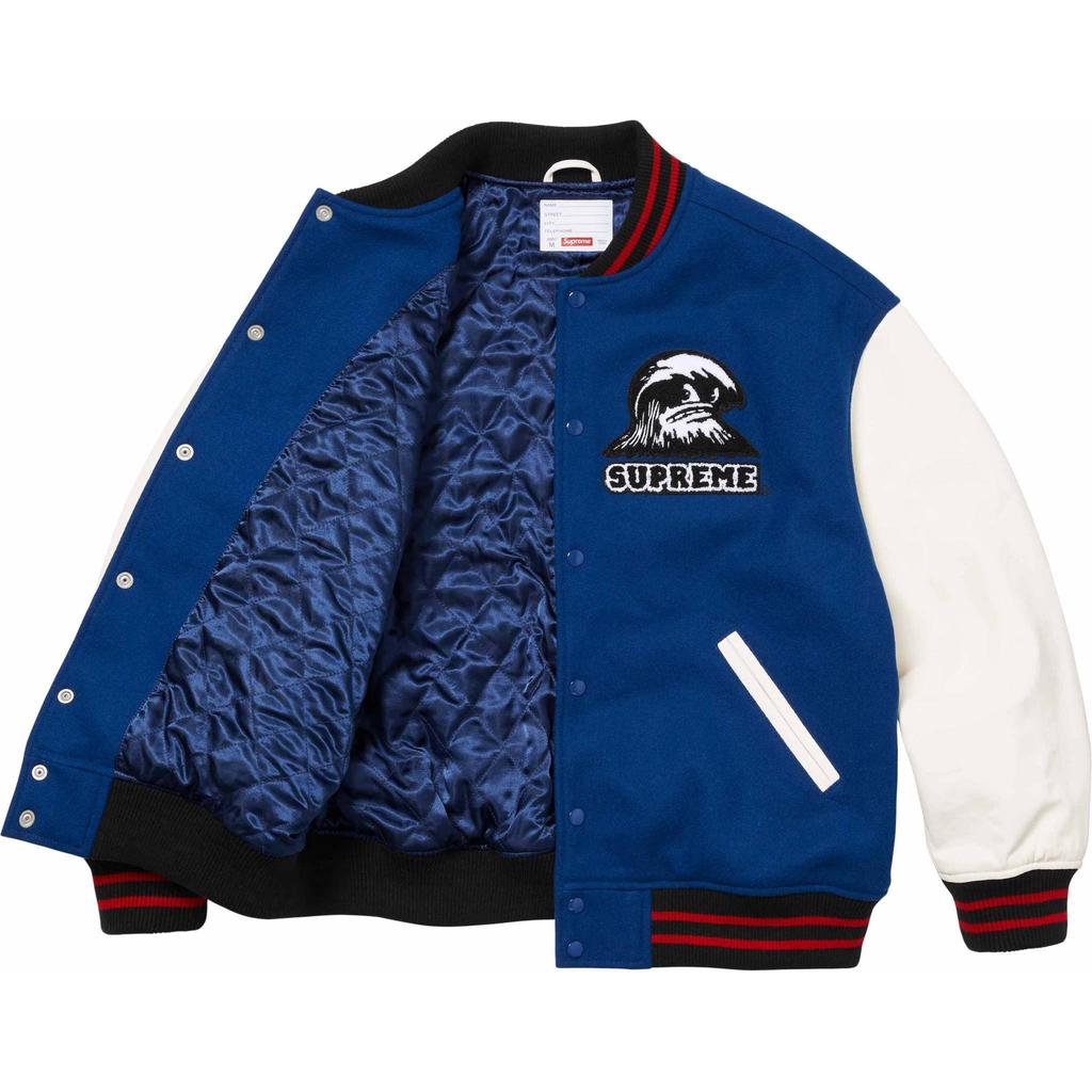 Supreme Wave Varsity Jacket 'Black Green' Men's SUP-SS24-180