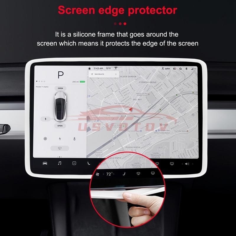 Защитная рамка-молдинг для экрана Juniper на Tesla Model 3 Y, Рамка края экрана, Накладка на зеркало заднего вида, Защитные аксессуары для центральной консоли