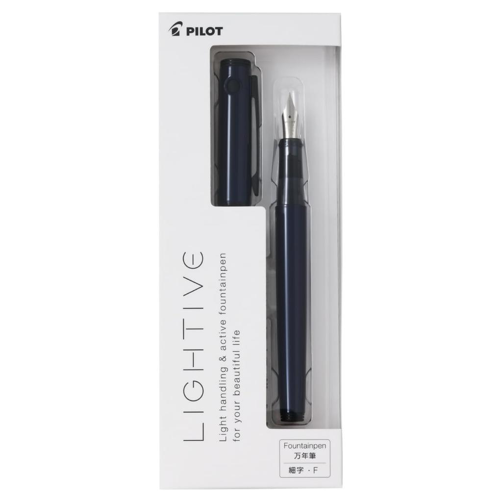Pilot Fountain Fine Nib Active FLT2SRANVF Pen, Lightive, (F), Navy,