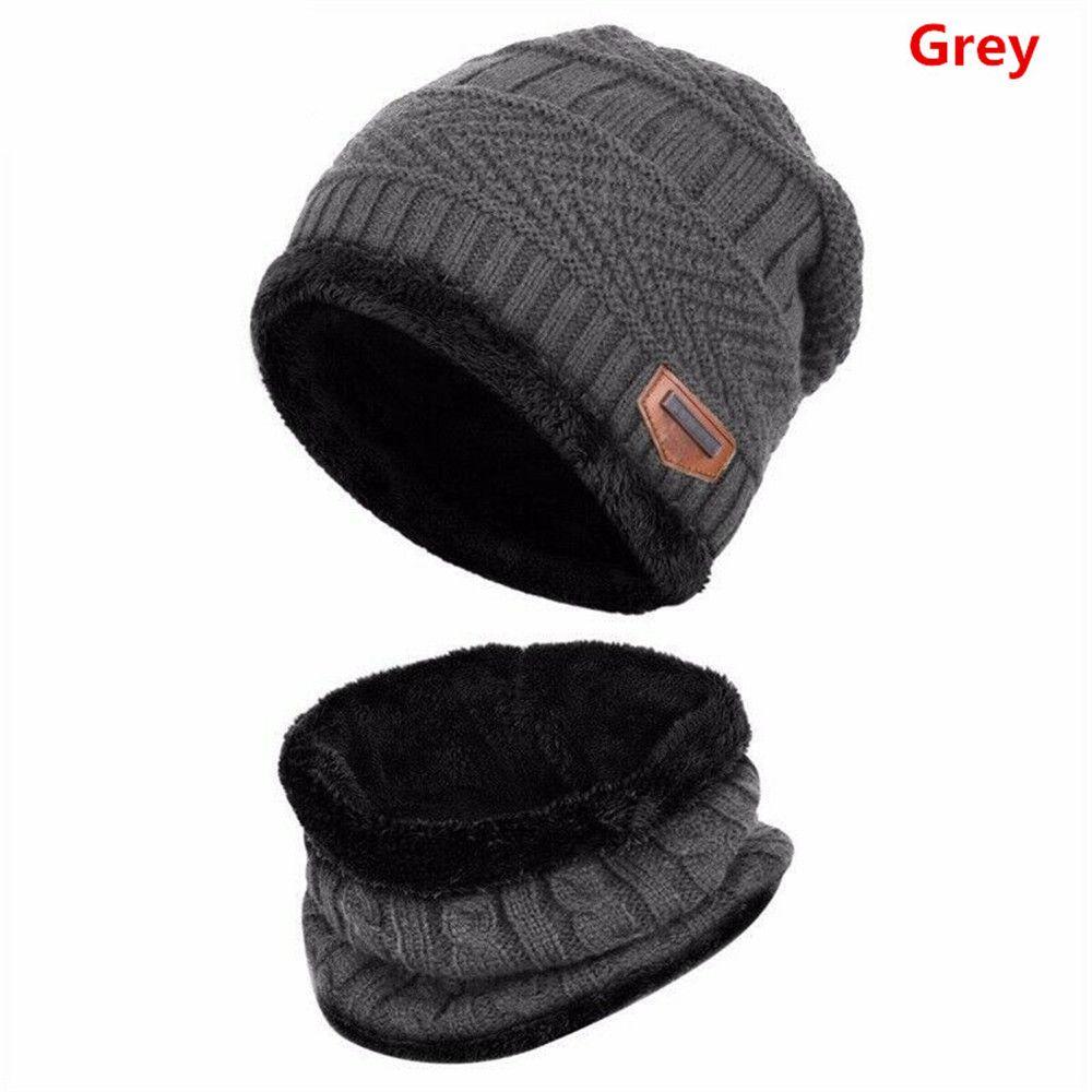 Теплая Термофлисовая Шапка-Бини Шарф Вязаная Шапка Балаклава Шарф для Шеи Шапка