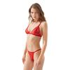 Red Lace Transparent String Panty Women's Bra Set