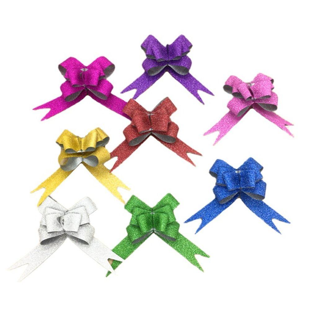 10 Pcs Solid Color Ribbon Pull Bow Gift Wrapping Ribbon Strings Party Decor Ribbons Flower