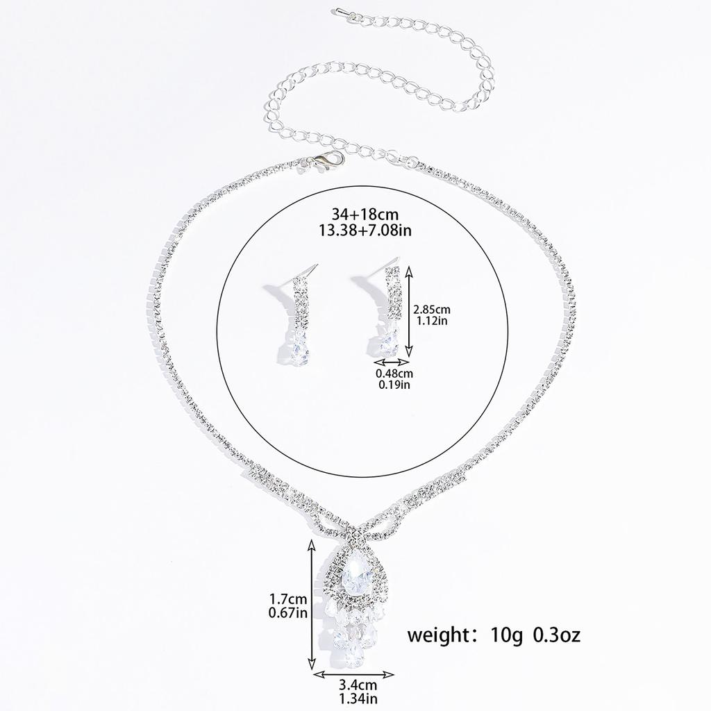 3 предмета Женская модная медная инкрустированная цирконом цепочка-колье с когтями, серьги, цирконовый набор, подходит для свадьбы, вечеринки, фестиваля, подарки